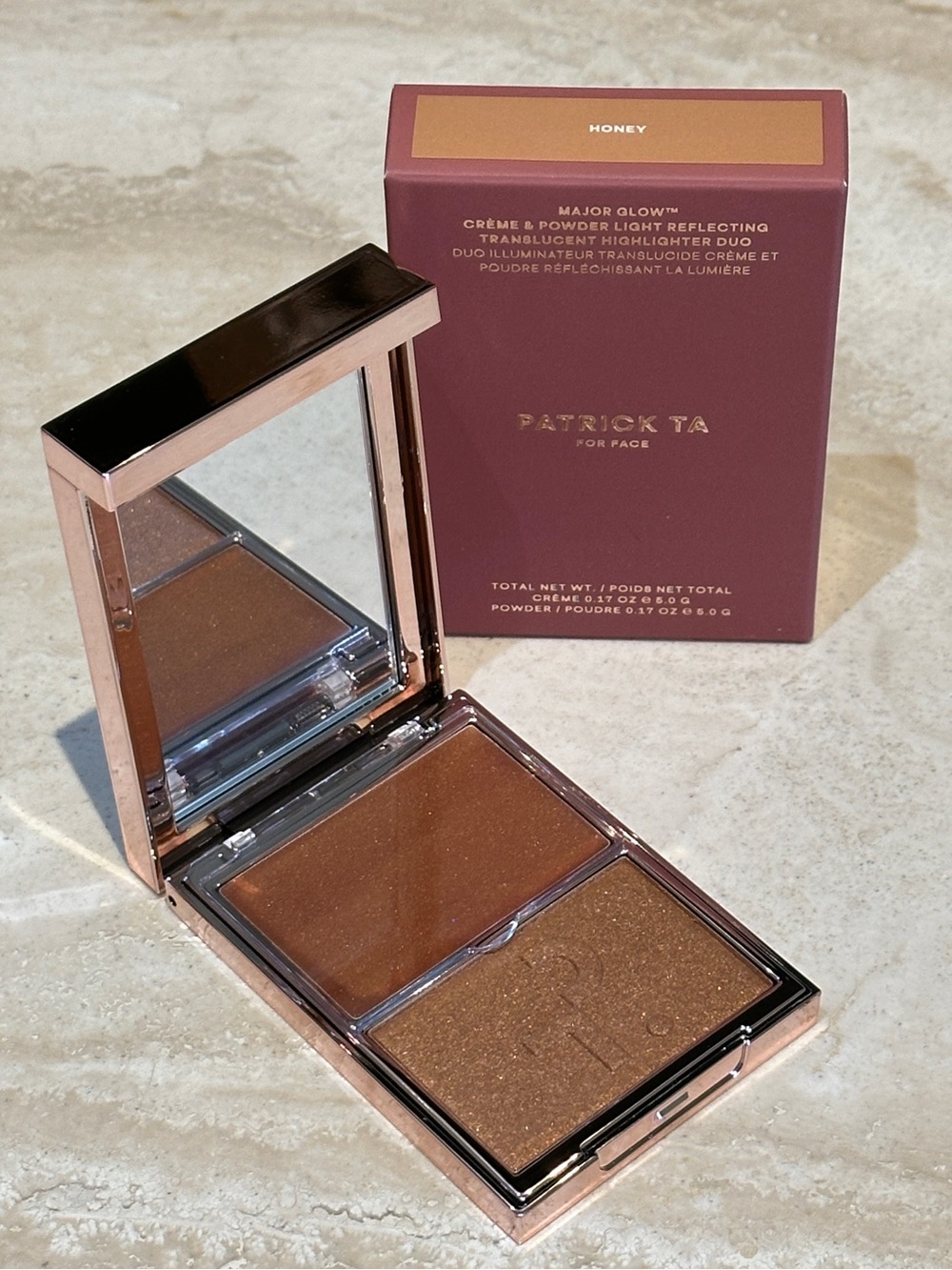 Patrick Ta Major Crème & Powder Light Reflecting Highlighter Duo - Honey